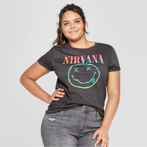 ✨NEW✨ Junior’s neon smile Nirvana shirt - 2XL